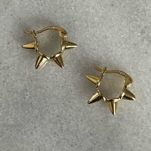 COPY - COPY - COPY - Gold Spike Huggie Hoop Earrings Jewelry Brand New